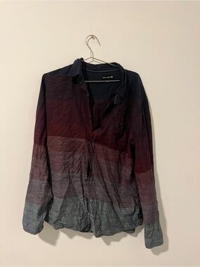 Ocean Current Ombre Button-Down Shirt